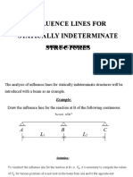 Influence Lines For Statically Indeterminate Structures Lectures Notes