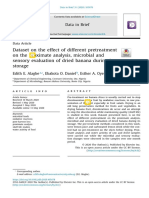 Dataset On The Effect of Different Pretreatment On The Proximate Analysis, Microbial and Sensory Evaluation of Dried Banana During Its Storage