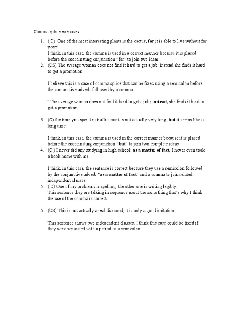 comma-splice-exercises-pdf