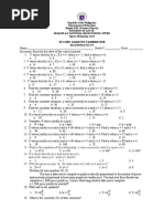 Second Quarter Exam Math 9