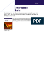 EH40 Workplace Exposure Limits as Amended August 2018