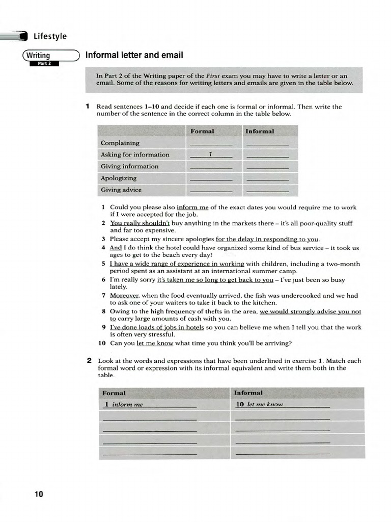 Writing Informal Letters and Emails | PDF
