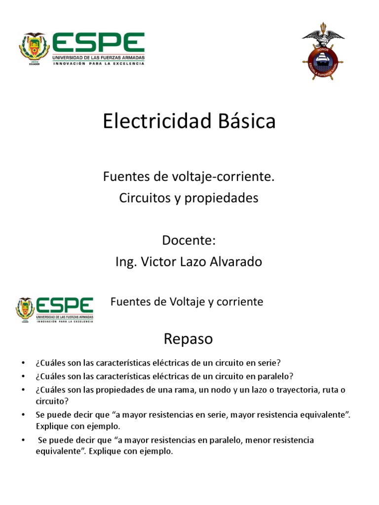 Electricidad Basica Cap 01 - 03 Propiedades de Las Fuentes | PDF