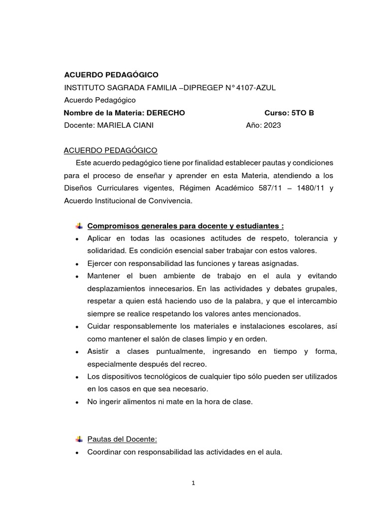 Acuerdo PEDAGOGICO SAFA | PDF | Evaluación | Salón de clases