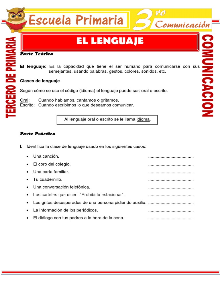 Actividades de Lenguaje para Tercer Grado | PDF | Comunicación | Cognición