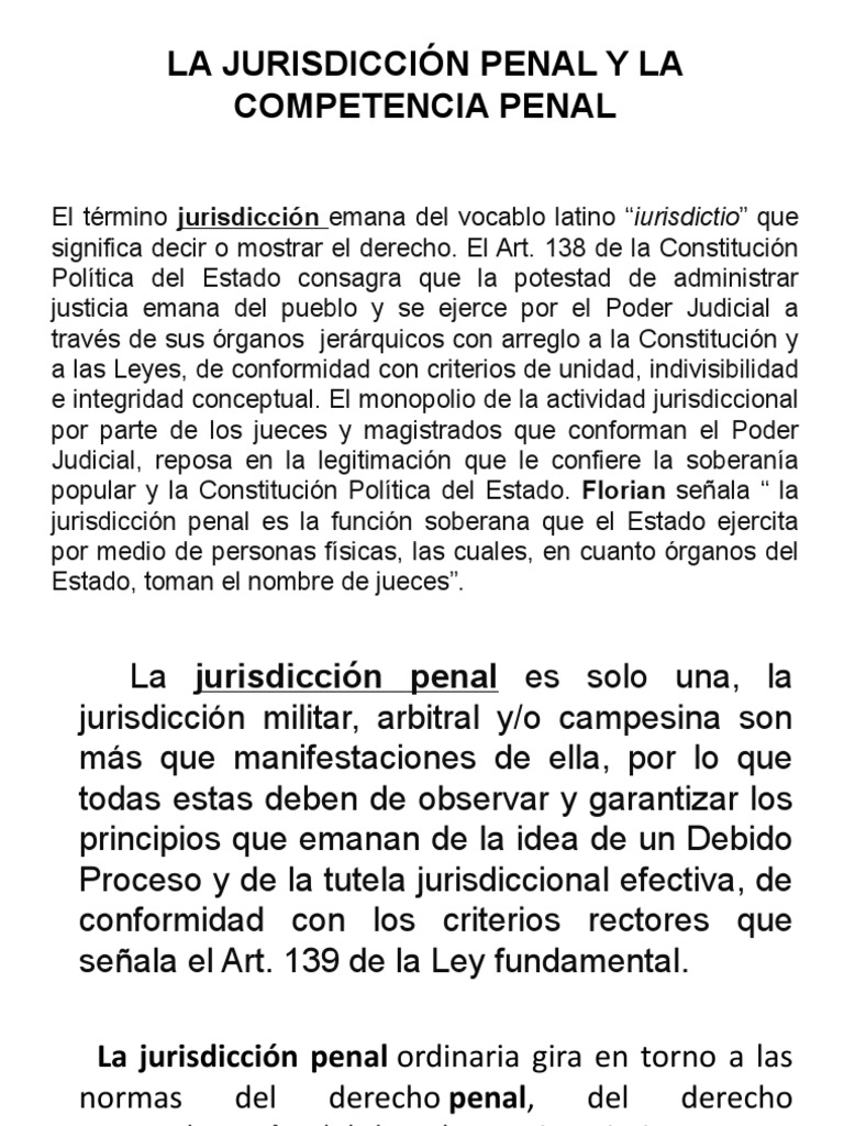 Jurisdicción y Competencia Penal en Colombia | PDF | Jurisdicción ...