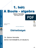 Hét: A Boole - Algebra: Steiner Henriette