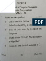 Marks: 20) : Group-B Computer Computer Programming