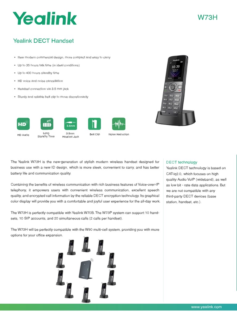 Yealink w73h w73p datasheet pdf