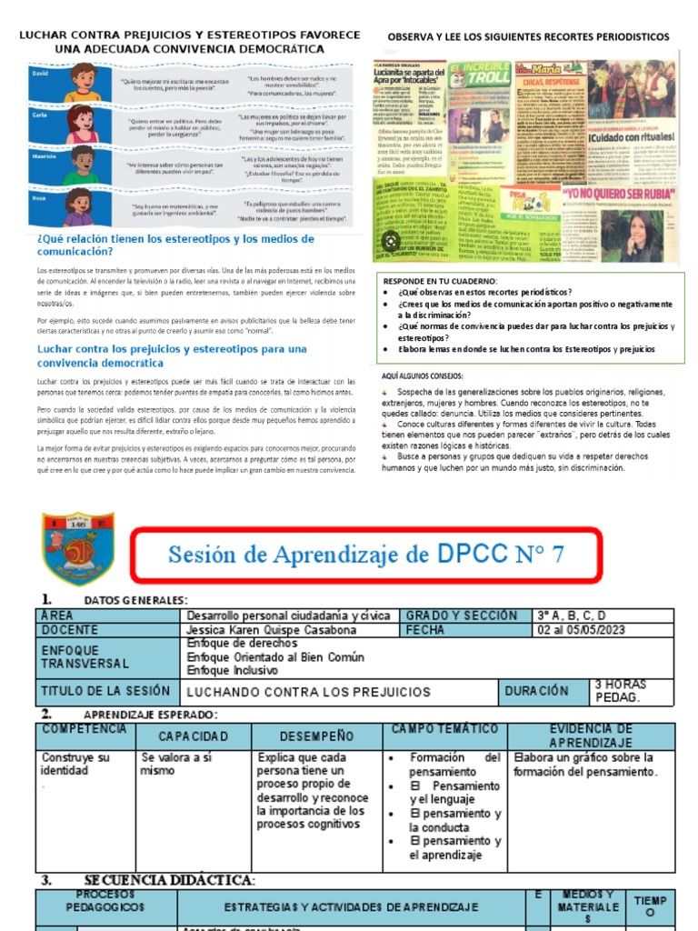 Sesion 7 Luchando Contra Los Prejuicios y Estereotipos | PDF ...