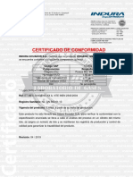 Certificado de Conformidad Oxigeno Medicinal Comprimido