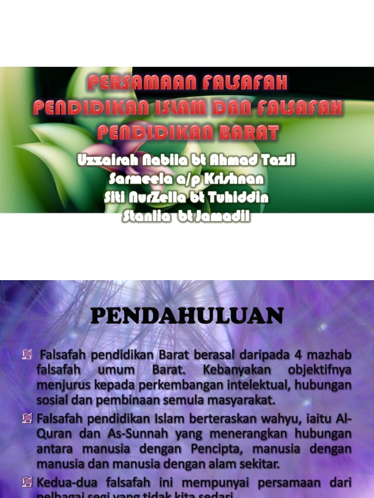 Falsafah Pendidikan Islam & Barat  PDF