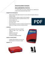Especificaciones Tecnicas Hemoglobinometro Digital
