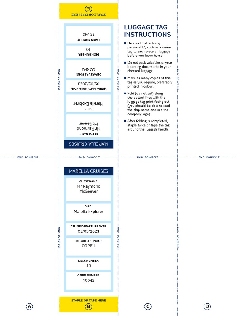 Luggage Tag Instructions PDF Ships Water Transport