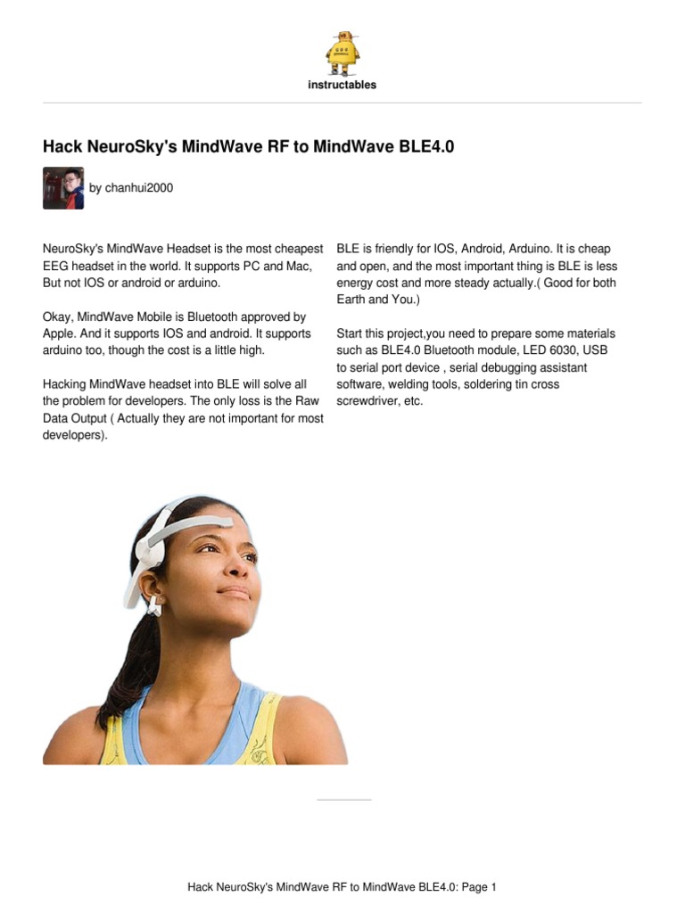 The Modifying Course of MindWave RF To MindWave BL | PDF | Bluetooth | Ios