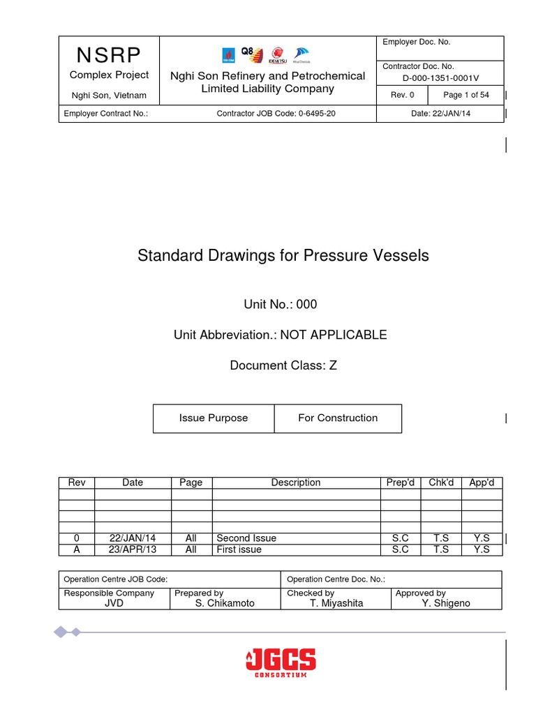 Standard Drawings For Pressure Vessels Nghi Son Refinery and