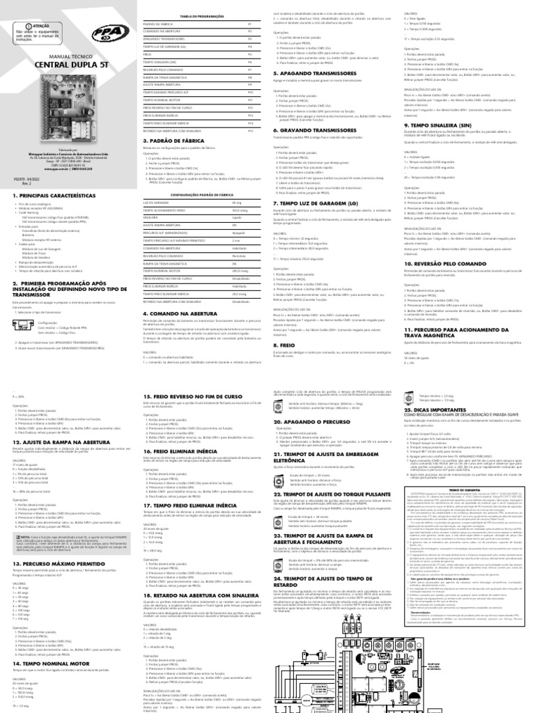 P02970 Central Dupla5T REV2 PDF Motores Torque