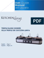Triple Slow Cooker Olla Triple de Cocción Lenta: English Page 3 Español ..Página 19