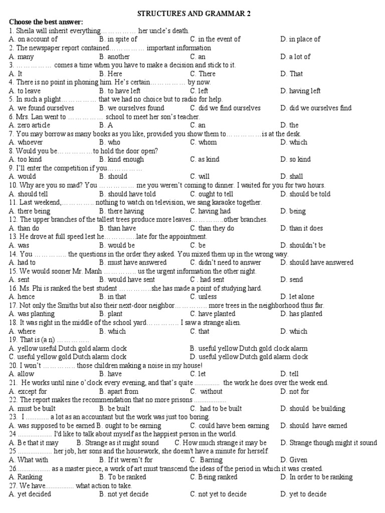 Grammar 2 | PDF