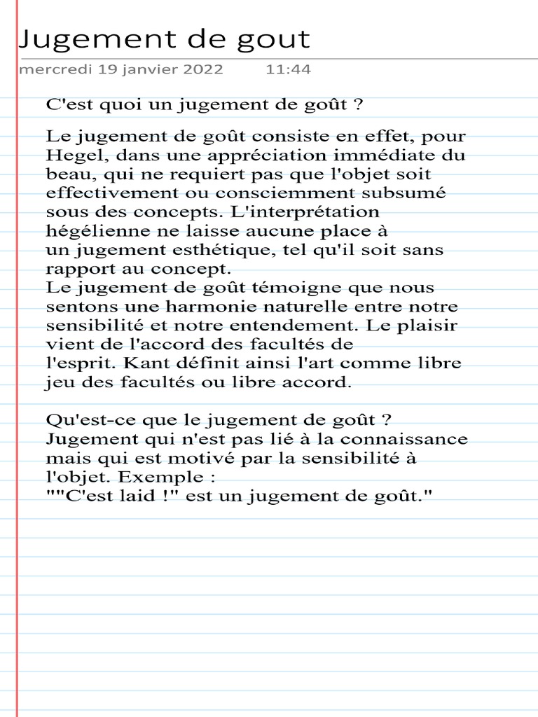 Jugement de Gout  PDF