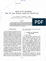 Utilisation de La Barymétrie Chez Les Races Taurines Locales de Côte D'ivoire