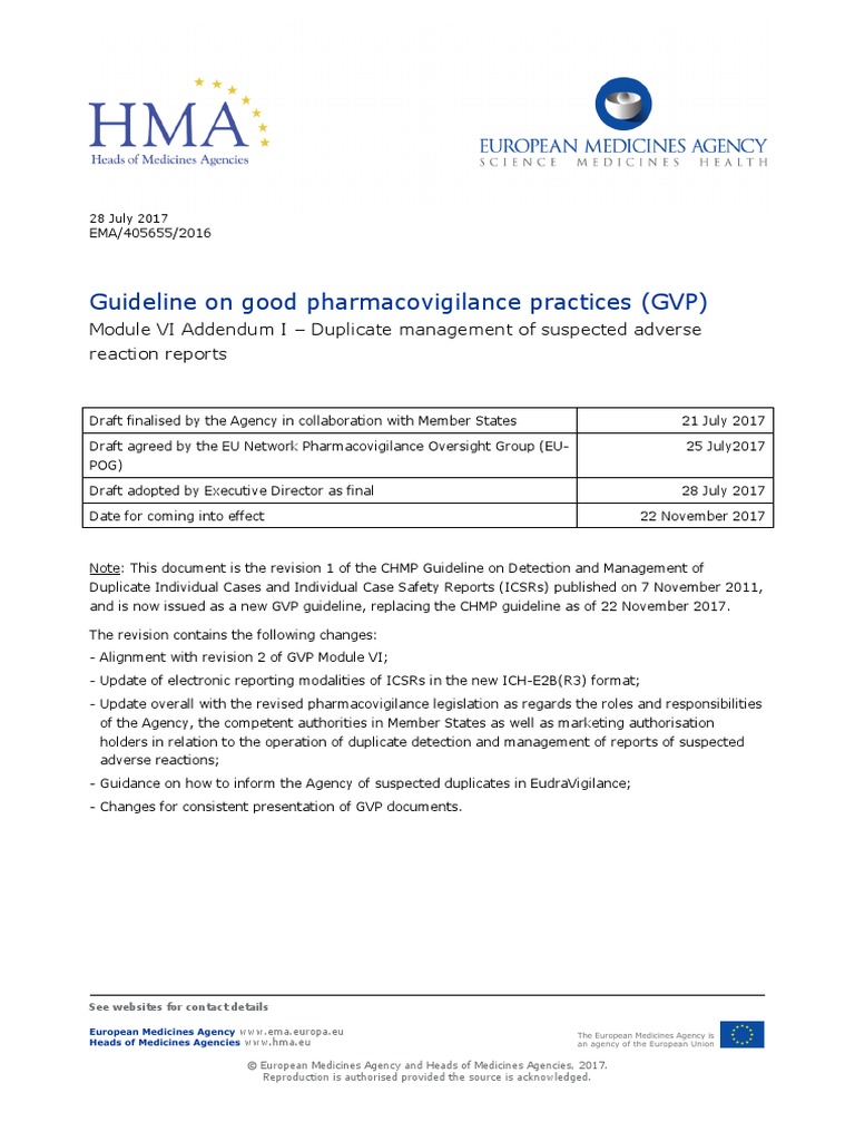 Gvp Module Ix Addendum I – EMA GVP Module 9, Addendum I – BPON