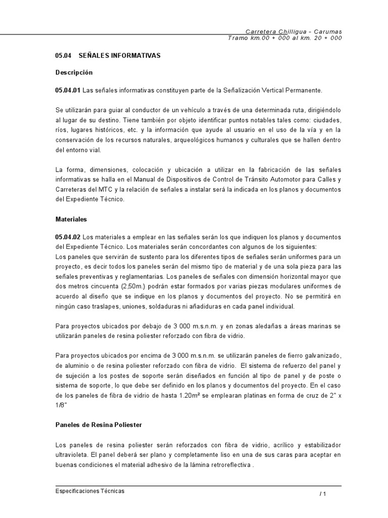 05.04 Señales Informativas | PDF | Fundación (Ingeniería) | Hormigón