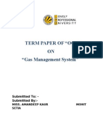Term Paper of "Oops" ON "Gas Management System": Submitted To: - Submitted By
