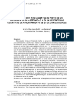 Intervención Con Adolescentes: Impacto de Un Programa en La Asertividad y en Las Estrategias Cognitivas de Afrontamiento de Situaciones Sociales