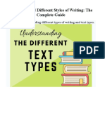 Text Types and Different Styles of Writing