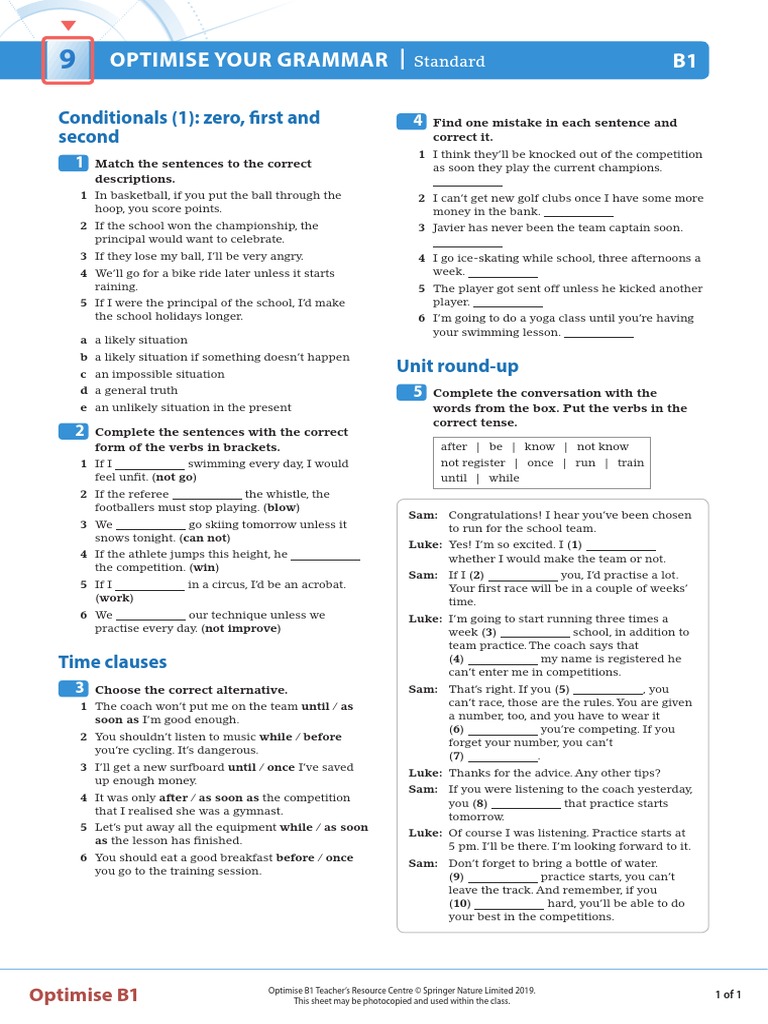 OPT B1 U09 Grammar Standard | PDF