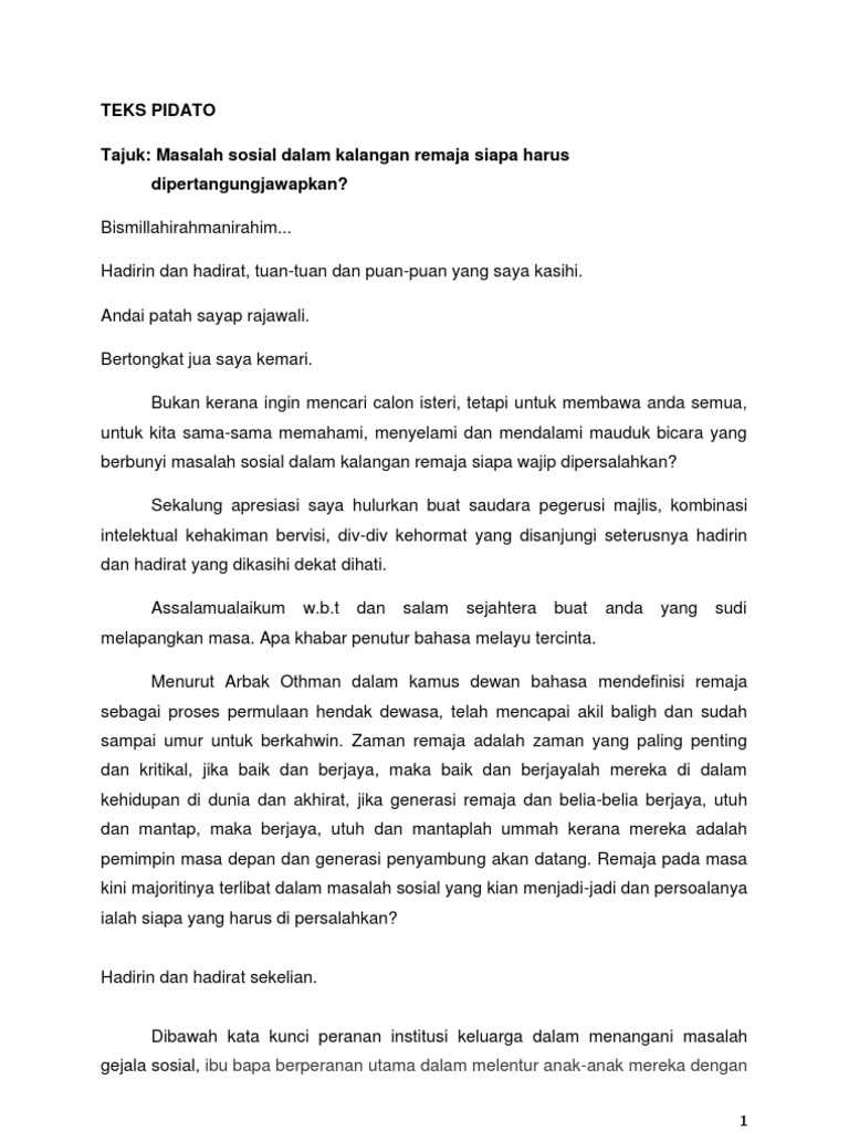 Teks Pidato Kontekstual Pdf