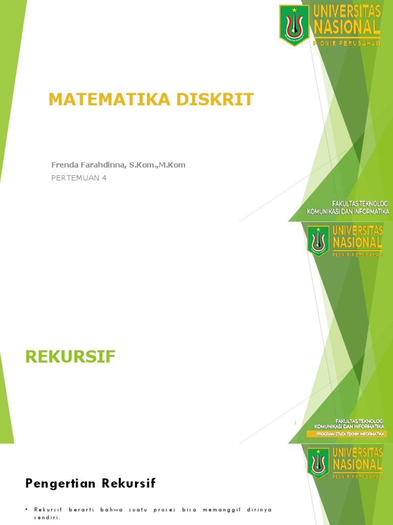 Pengantar Rekursif dalam Matematika Diskrit | PDF | Sains & Matematika