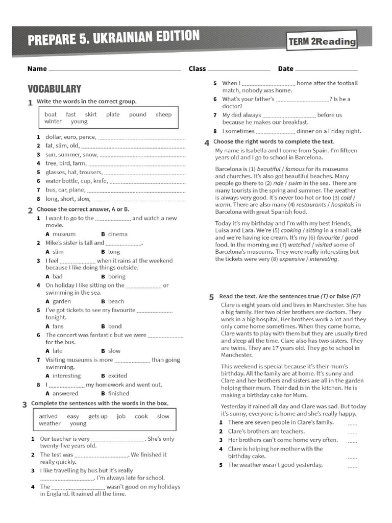 Reading 5 Term 2 | PDF