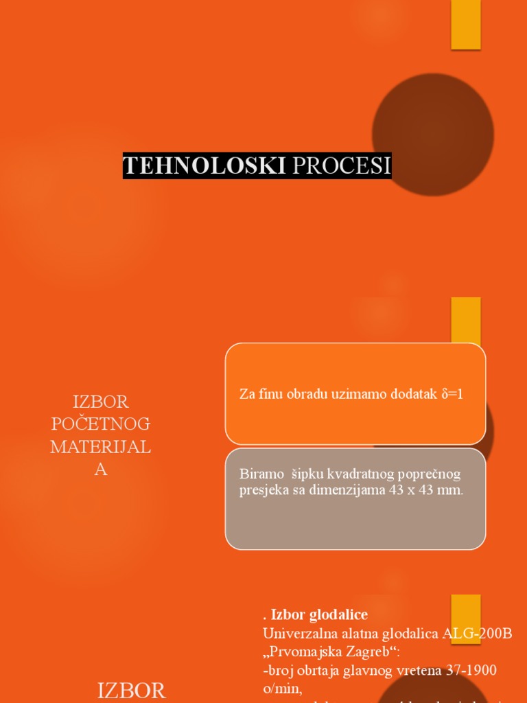 Tehnoloski Procesi | PDF