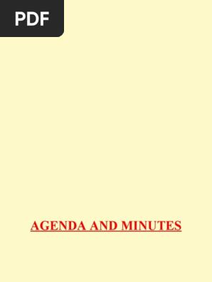 5. Agenda & Minutes of a Meeting