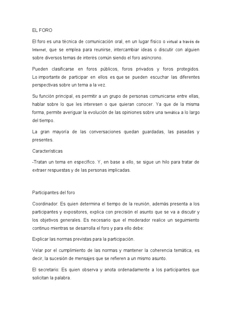 El Foro | PDF | Foro de Internet | Ciencia cognitiva