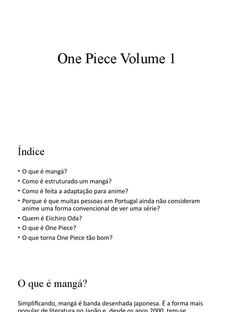 One Piece Volume 1 | PDF | Mangá | Animes