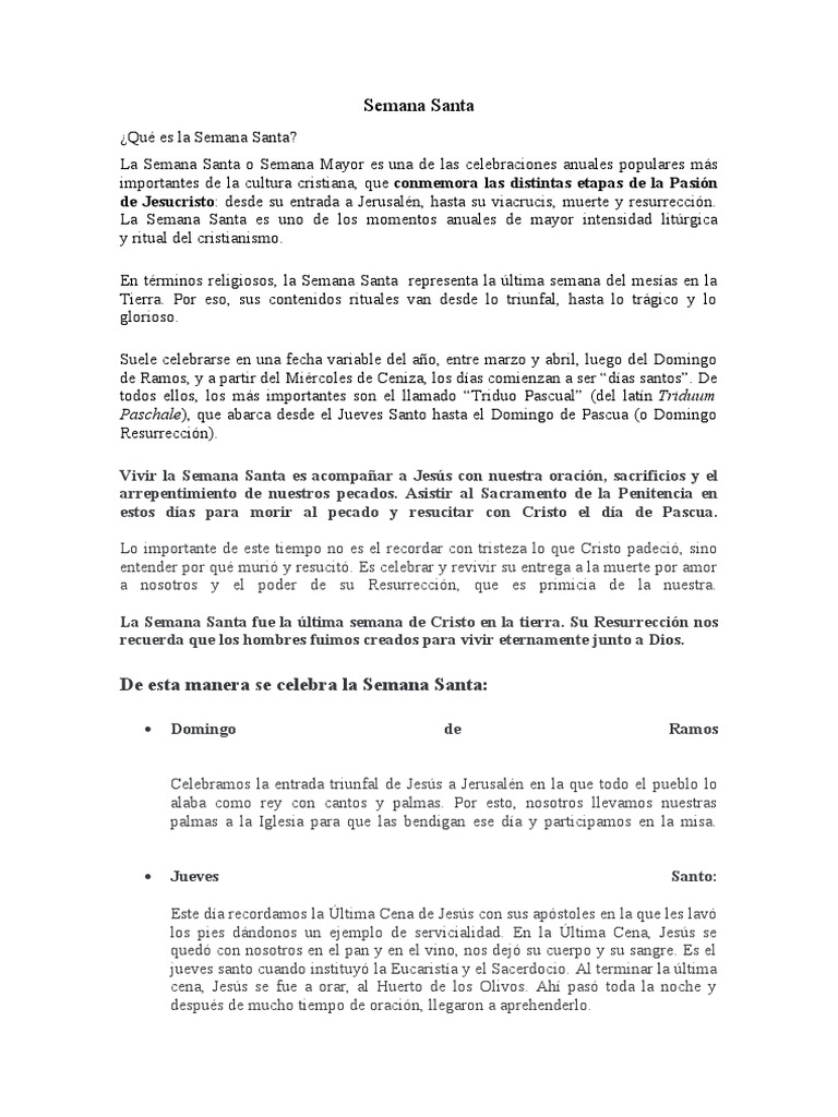 Semana Santa | PDF | Pascua de Resurrección | Adoración Cristiana Y ...