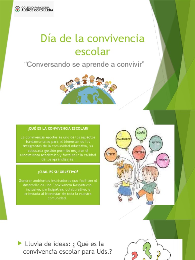 Día De La Convivencia Escolar Actividad 2022 Pdf