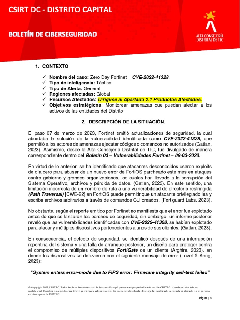 05-Boletín - Zero Day Fortinet - CVE-2022-41328 - 14-03-2023 | PDF ...