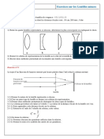 Les Lentilles Minces L Image Formee Par Une Lentille Mince Convergente Exercices Non Corriges 2