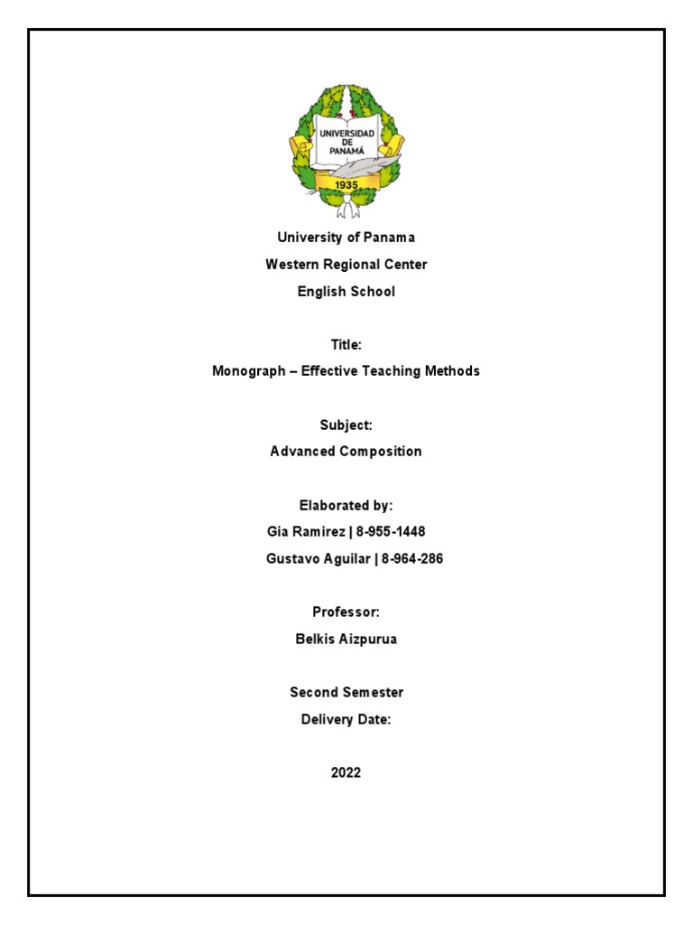 Monography Exam 1 | PDF | Teaching Method | Learning