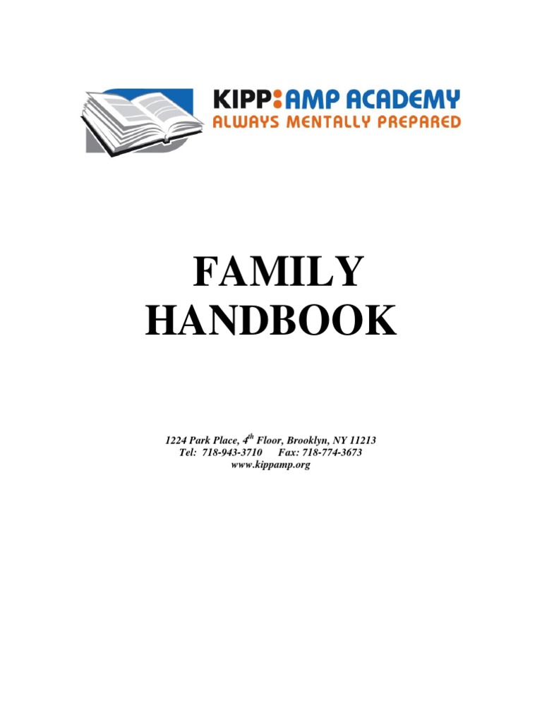 KIPP AMP Family Handbook 20112012 PDF Lunch Homework