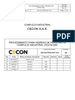 CECON-PRG-SST-019 Procedimiento para Ingreso de Personal