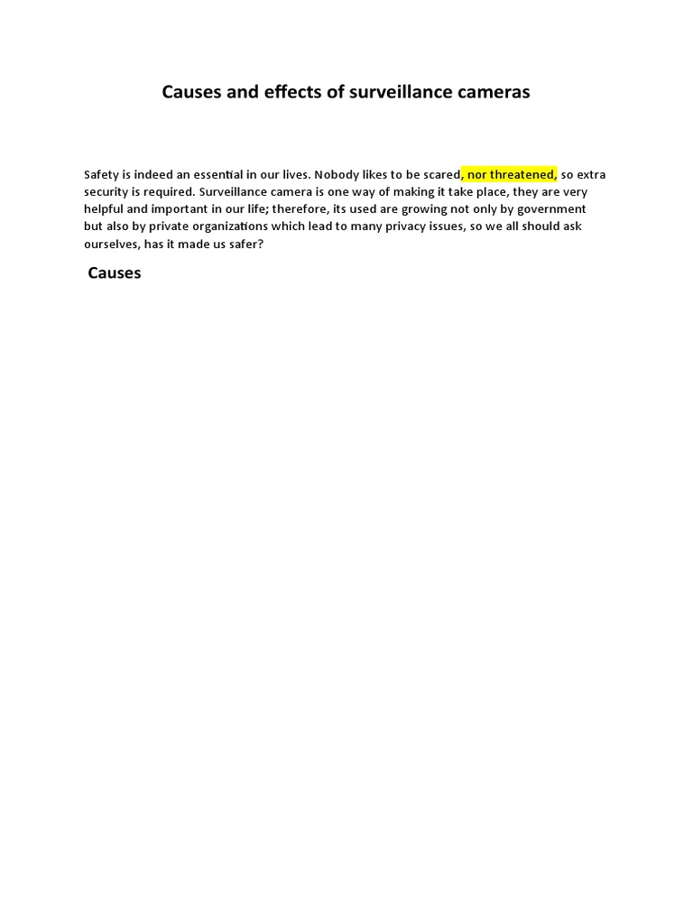 Causes and Effects of Surveillance Cameras PDF