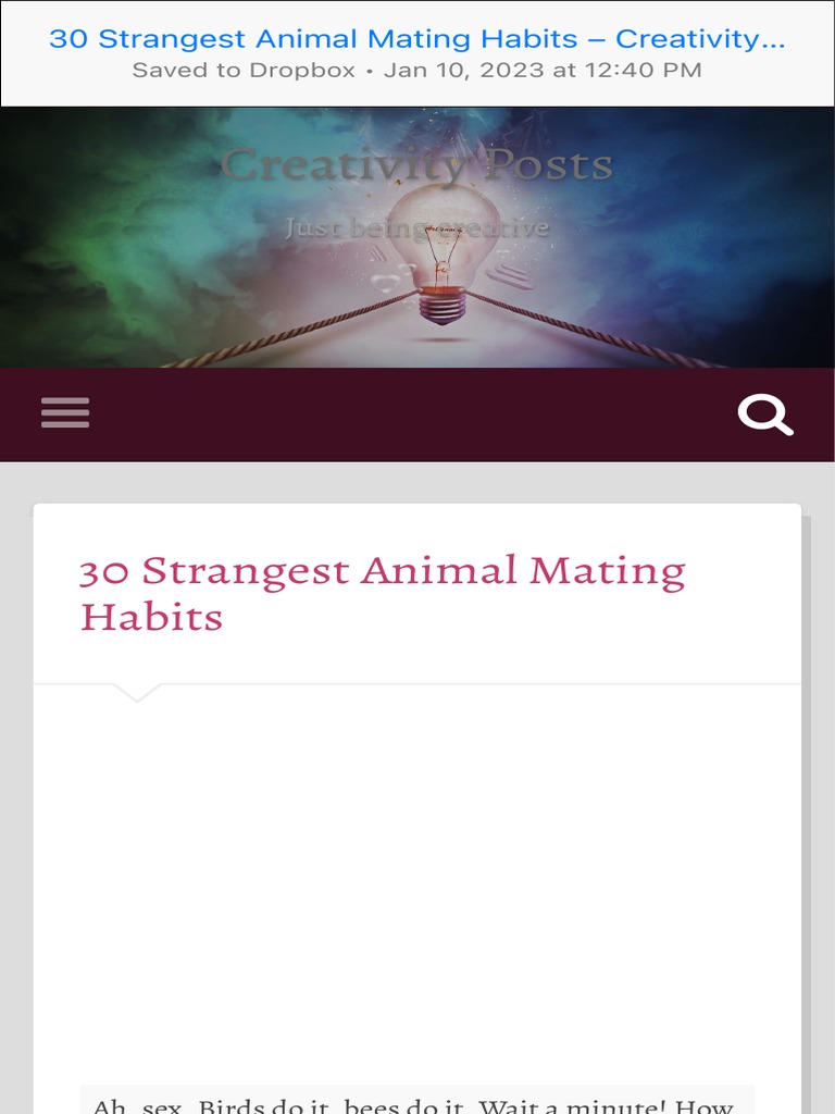 30 Strangest Animal Mating Habits - Creativity Posts | PDF