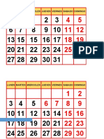 Calendario de Marzo - Dicimenre