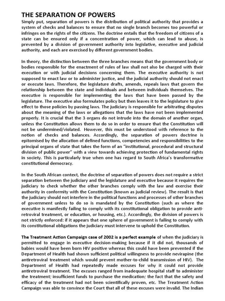Separation of Powers | PDF | Separation Of Powers | Civil Union