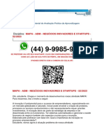 MAPA - ADM - NEGÓCIOS INOVADORES E STARTUPS - 52/2023  Olá, estudante. Chegou o momento de desenvolvermos nossa atividade MAPA! Para iniciarmos, leia o trecho a seguir